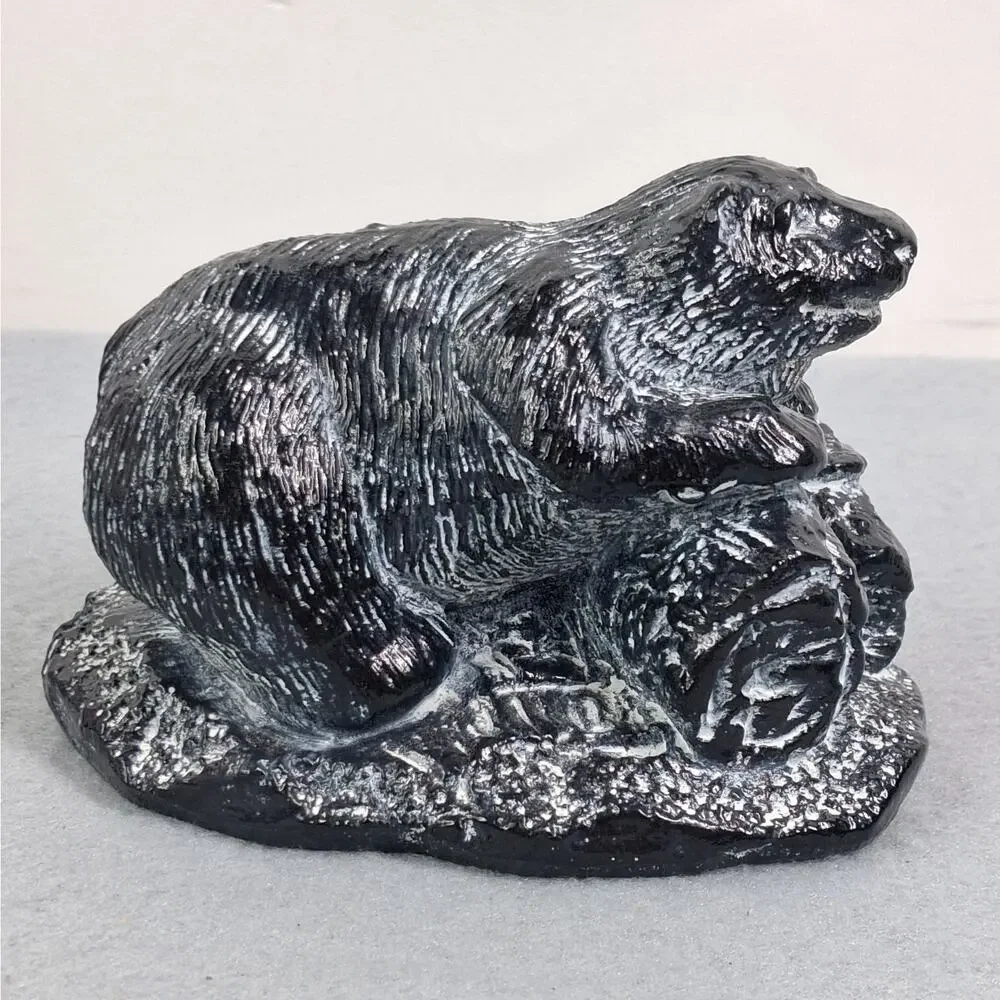 Vintage Aardik Collection Black Bear Statue Carving Sculpture